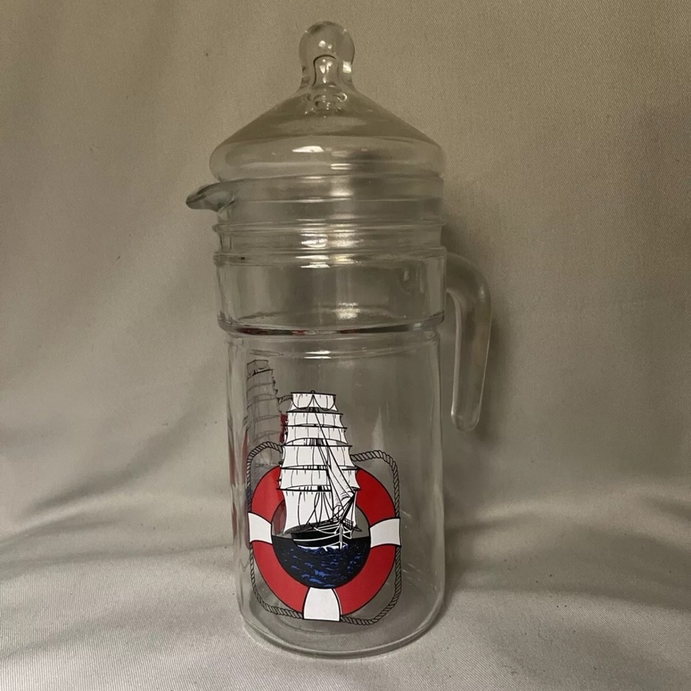 Vintage Avir Nautical Sailboat Pitcher With LID